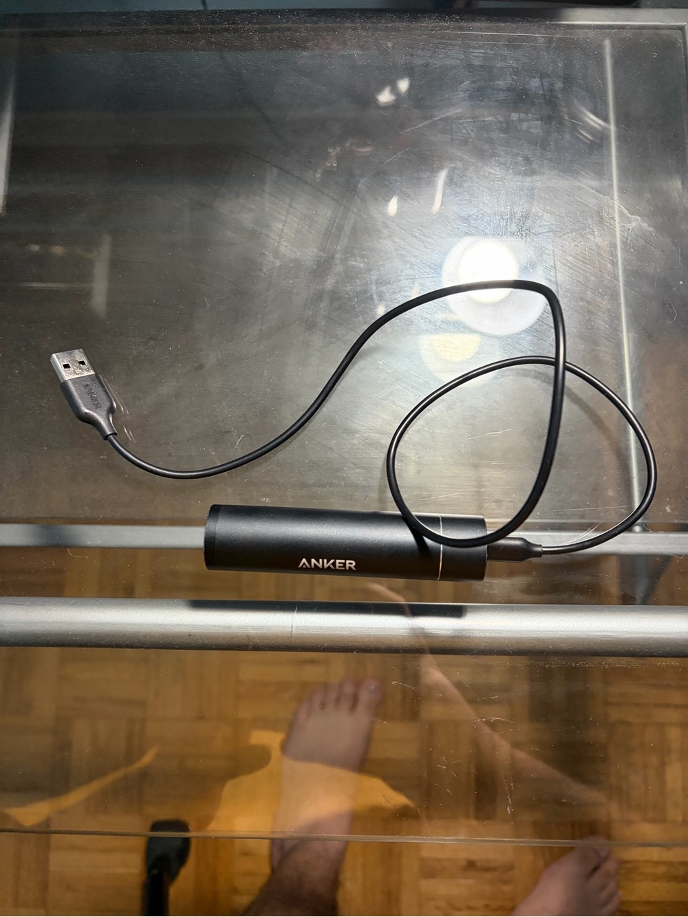Anker Black Portable USB Power Bank with Integrated Cable